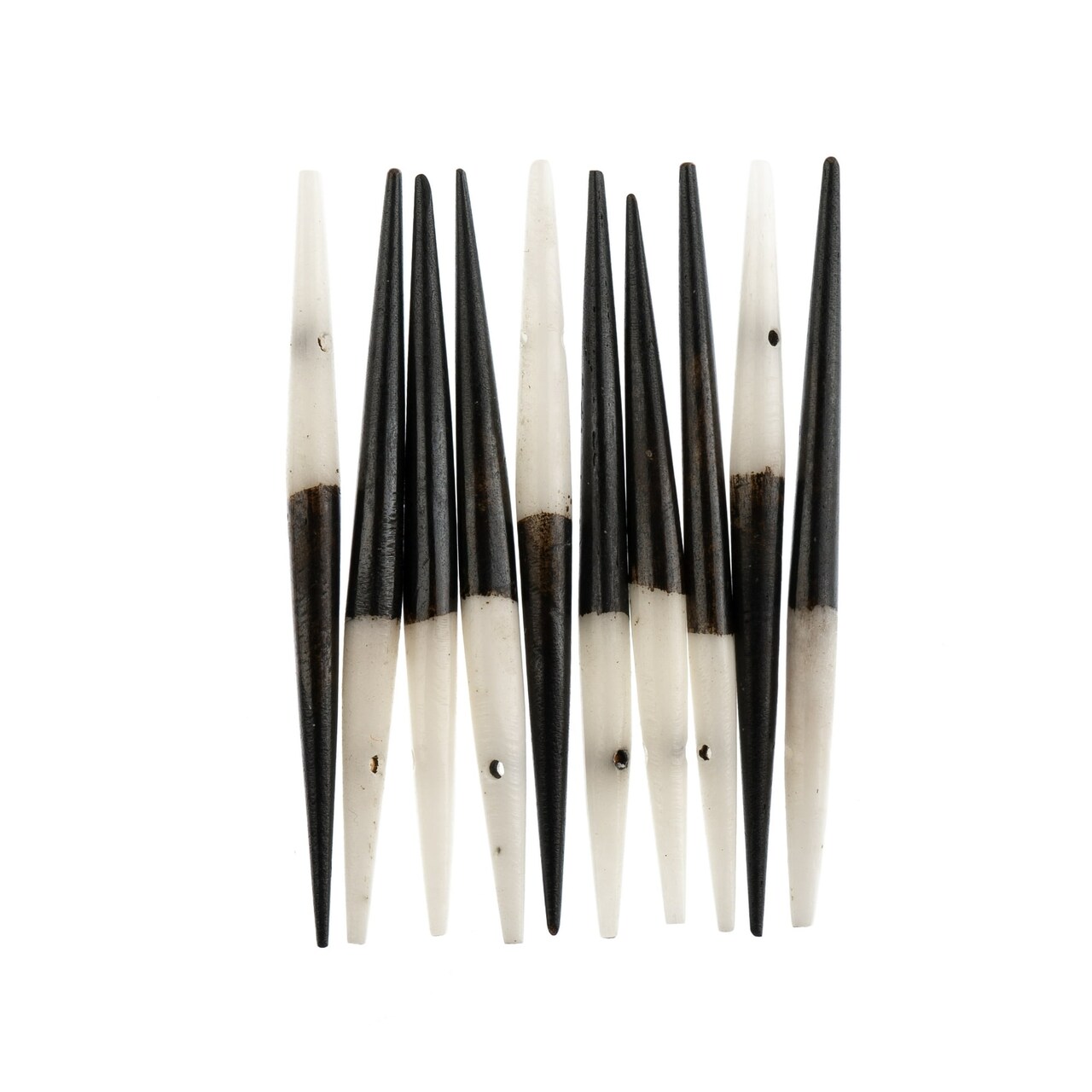 John Bead African Imitation Porcupine Quills Bone Beads, 10pcs